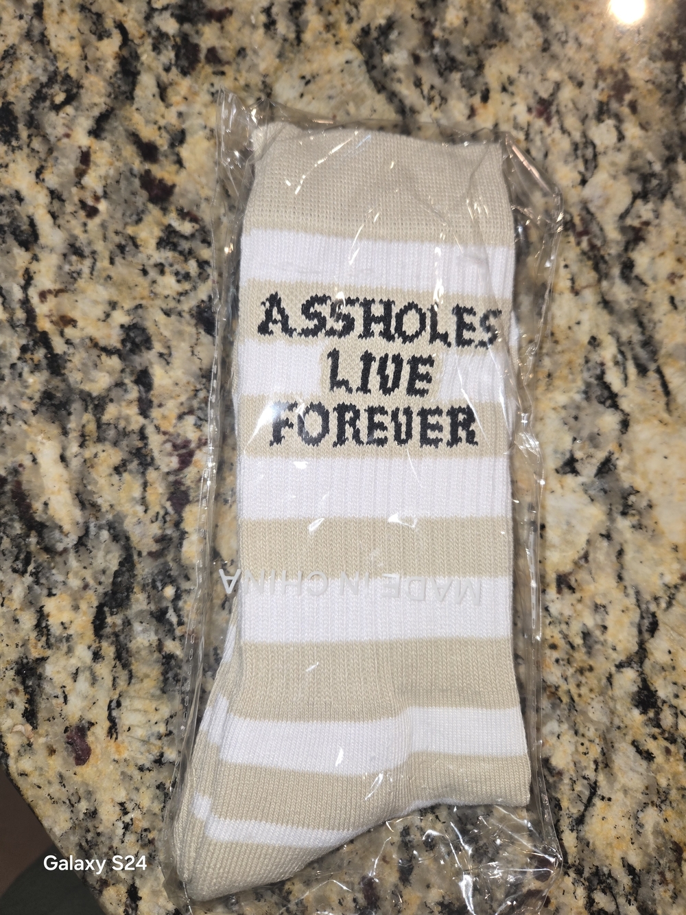 Mens Assholes Live Forever Striped Socks New